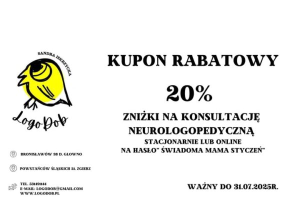 Sandra Iskrzycka ma dla Was zniżkę na konsultację neurologopedyczną!